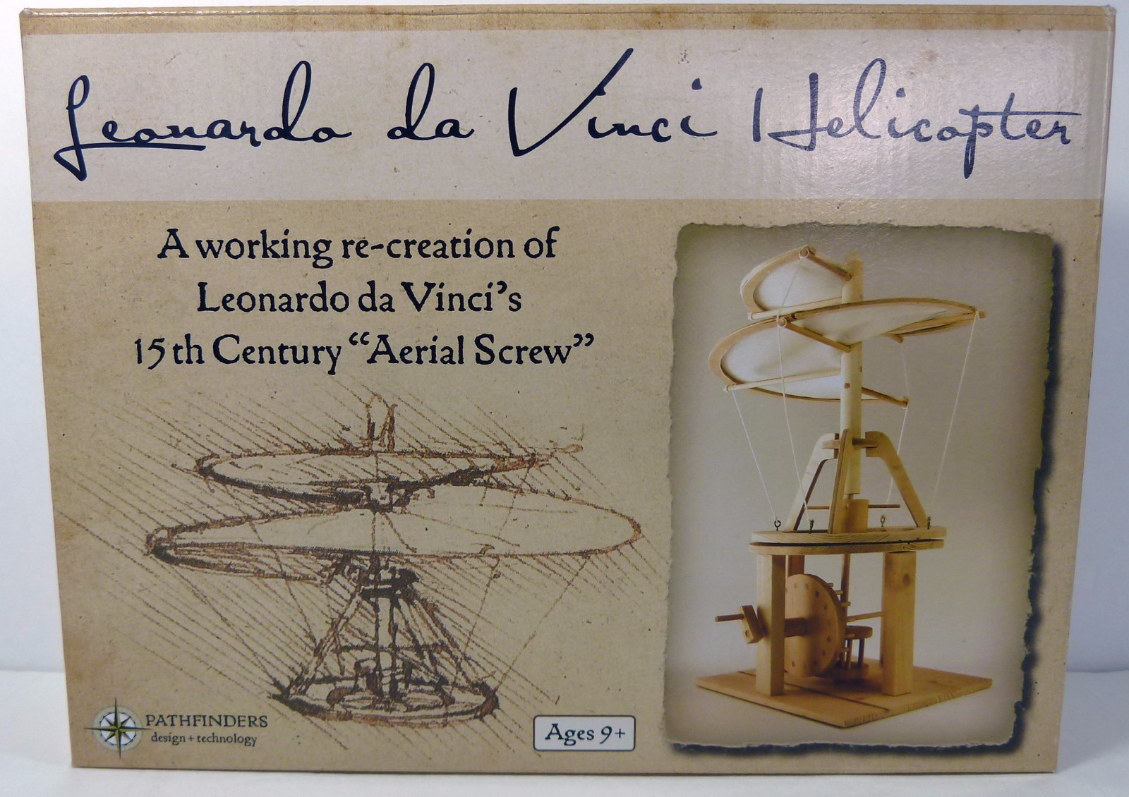 LEONARDO DA VINCI HELICOPTER – RECREATION OF 15th CENTURY “AERIAL SCREW” -NIB(E)