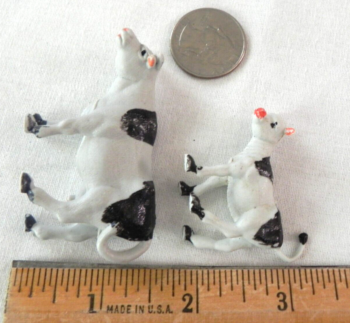 Set of 4 Holstein cows farm animals calves unknown vintage Singapore Hong