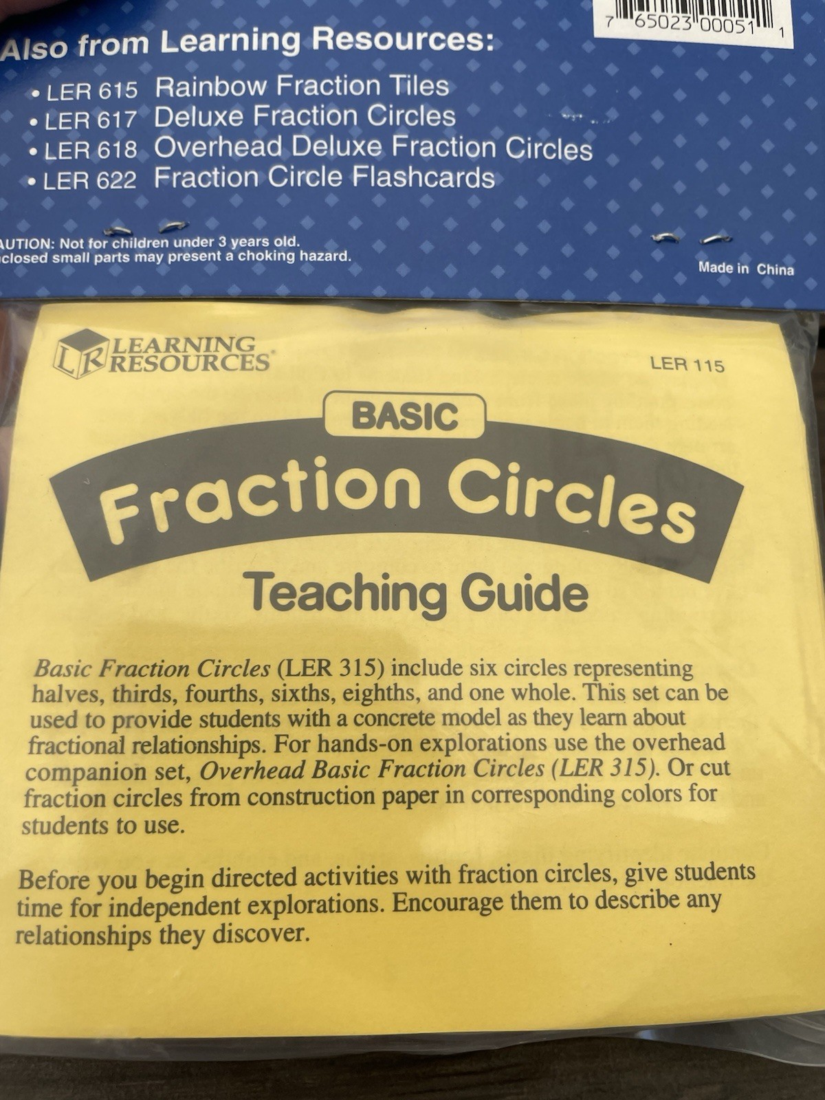 Learning Resources Fraction Circles Set NEW OLD STOCK Hands On Learning Fraction