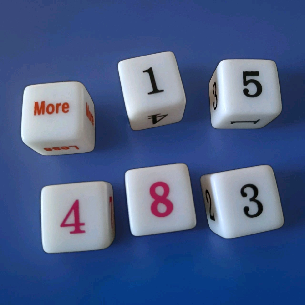 More And/or Less 6 Sided Red/black Dice Math Manipulatives Set for Students