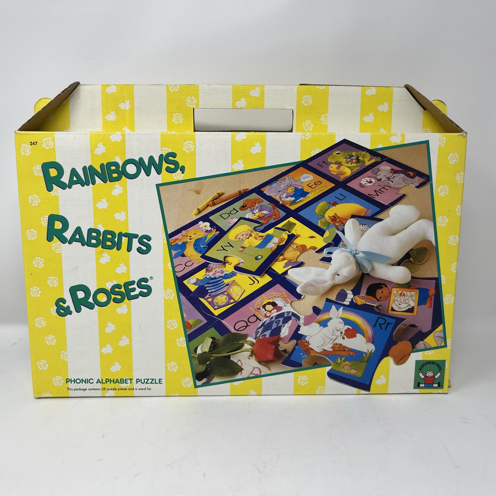 1992 Discovery Toys #247 “Rainbows, Rabbits, & Roses” ABC Floor Puzzle