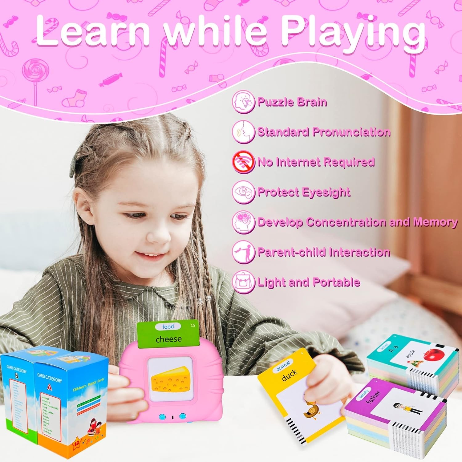 510 Talking Flash Cards for Kids 2-4 – Pocket Speech Therapy Toys for Autism,…