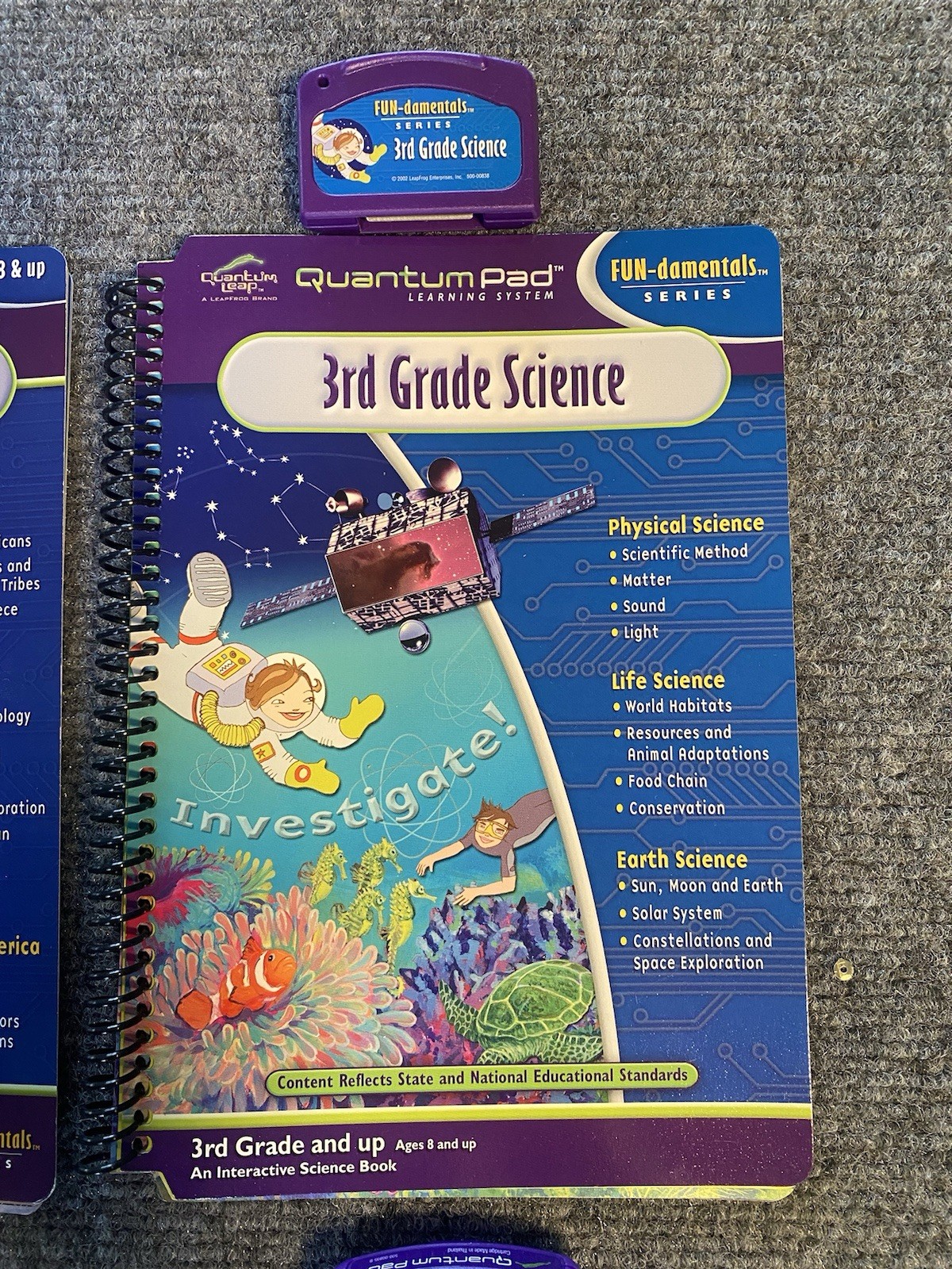 Quantum Leap Pad Leapfrog 3rd Grade Math, Science, Grammar, History BkCartridge