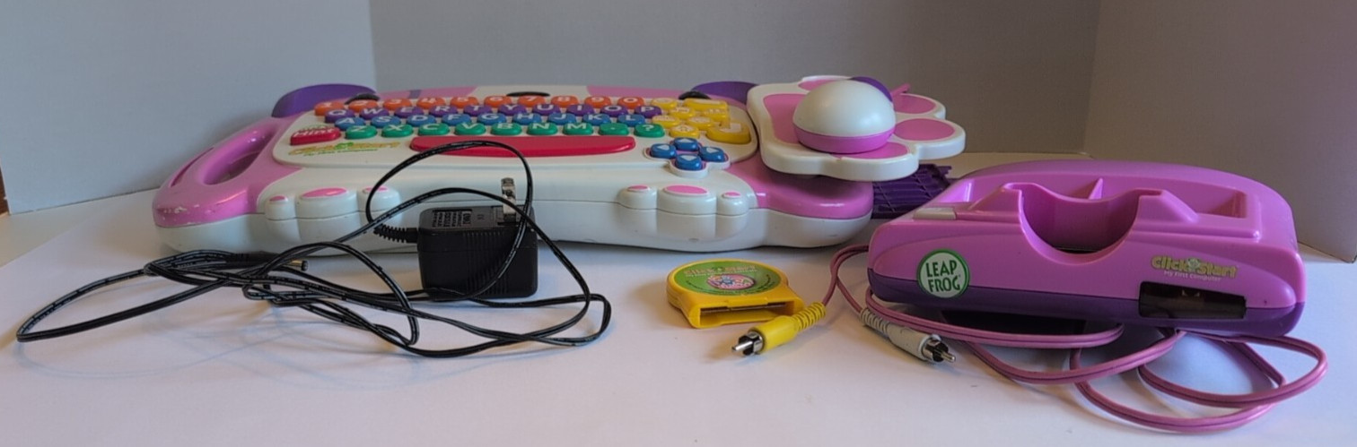 LeapFrog Clickstart My First Computer W/ Controller Console 1 Game Tested Works