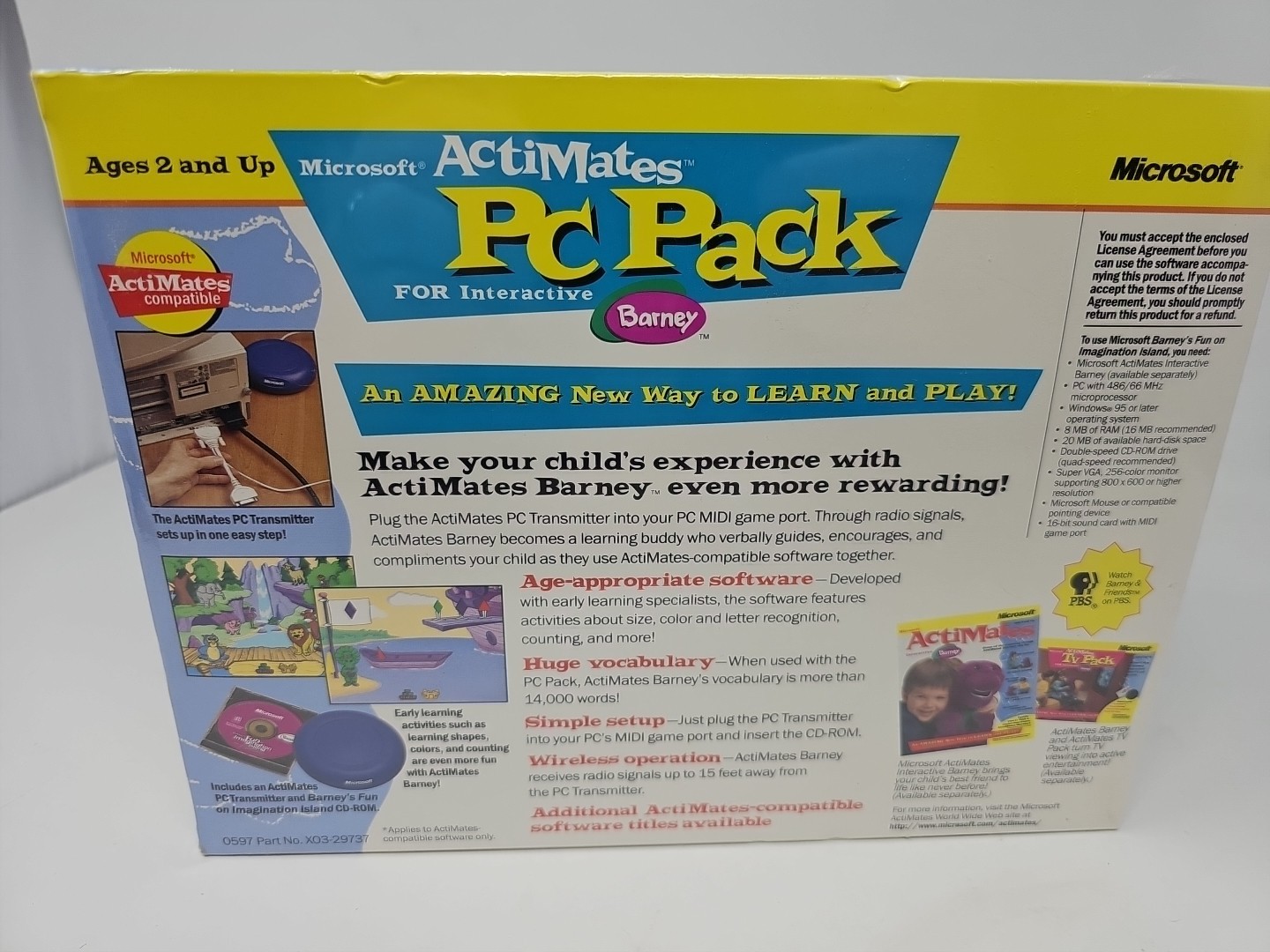 Microsoft ActiMates PC Pack for Interactive Barney – New Sealed