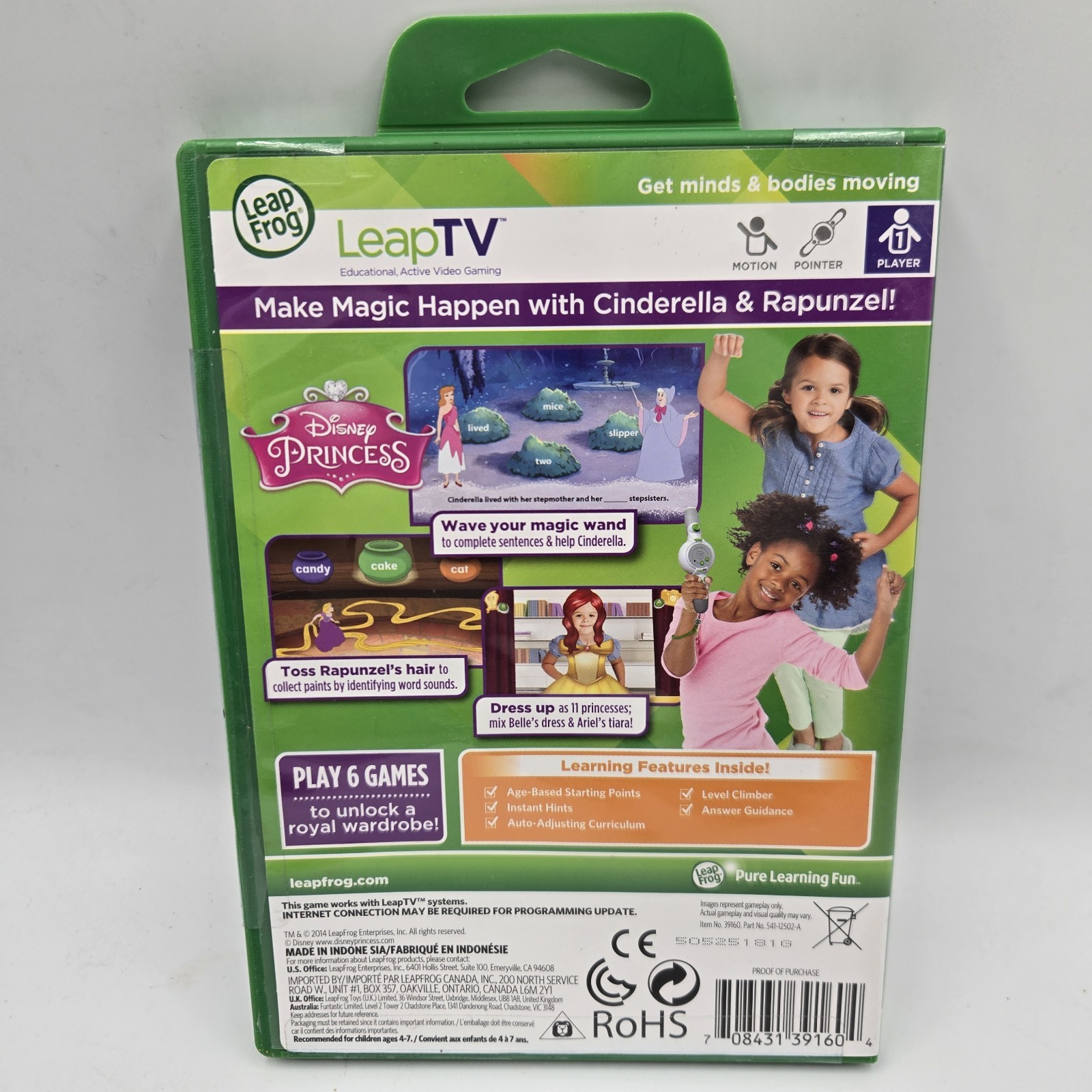 New Leap Frog Leap TV Disney Princess Educational Video Game