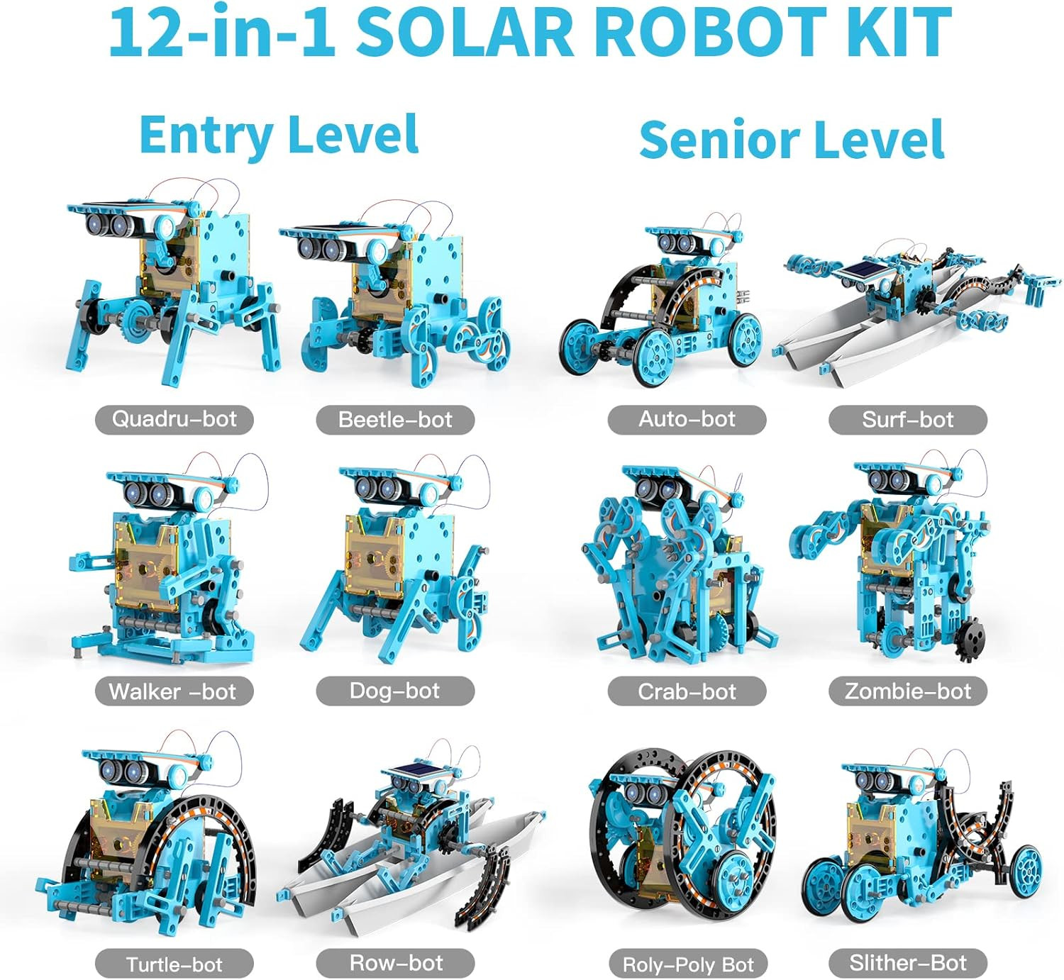 12-In-1 STEM Solar Robot Kit Toys Gifts for Kids 8 9 10 11 12 13 Years Old, Educ