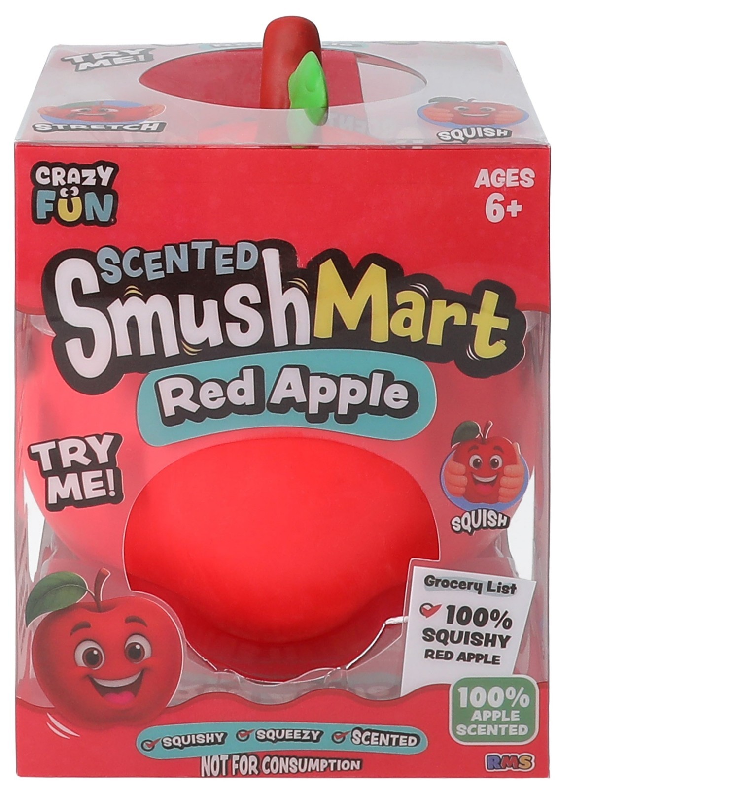 SmushMart Scented Red Apple Squishy Squeeze Toy Crazy Fun Squishy 6.5″ Large