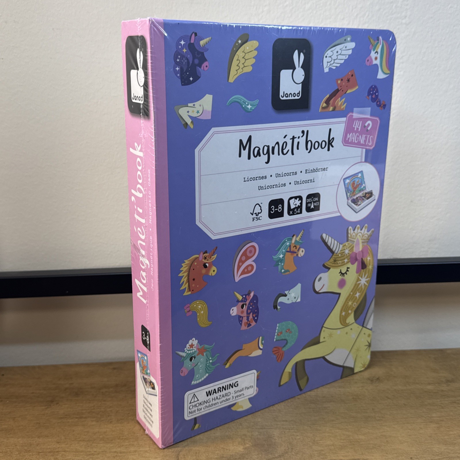 Janod Magneti’Book Unicorn 44 Magnet Educational Game 10 Model Cards Age 3-8 New