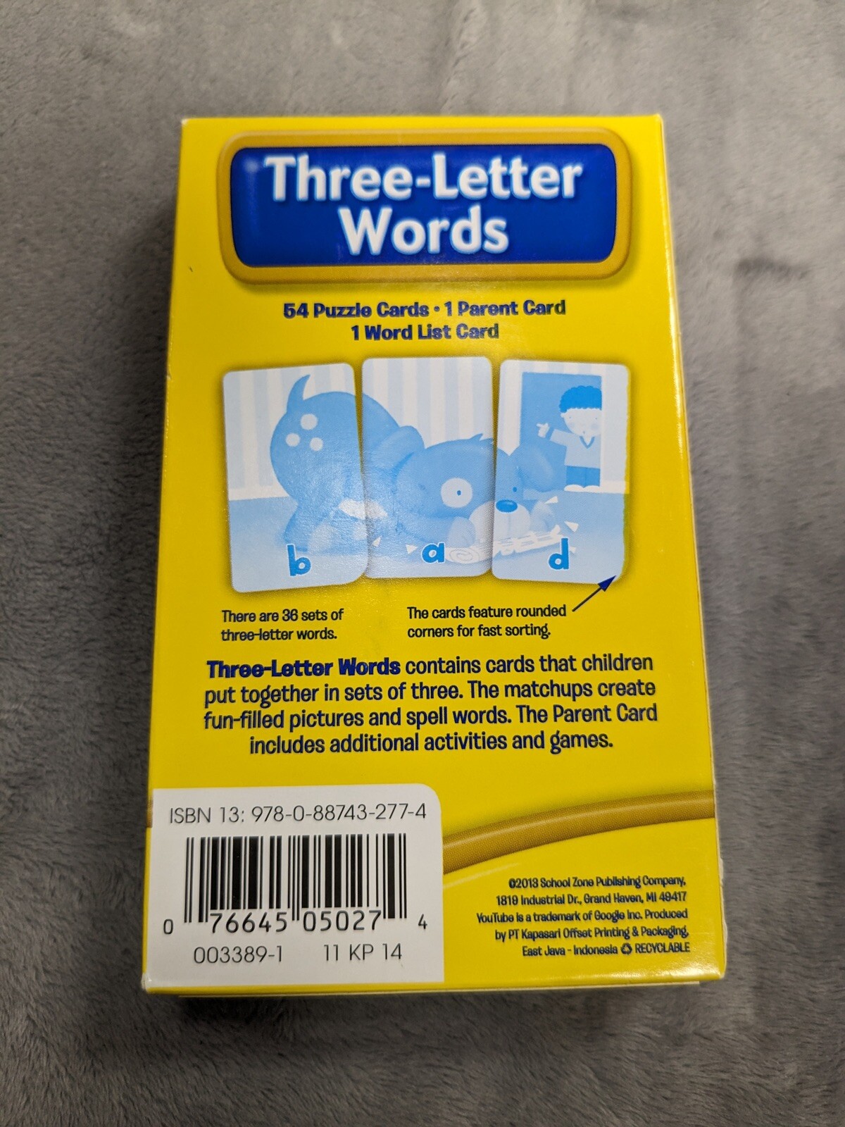 School Zone Three Letter Words Puzzle Cards Educational Books
