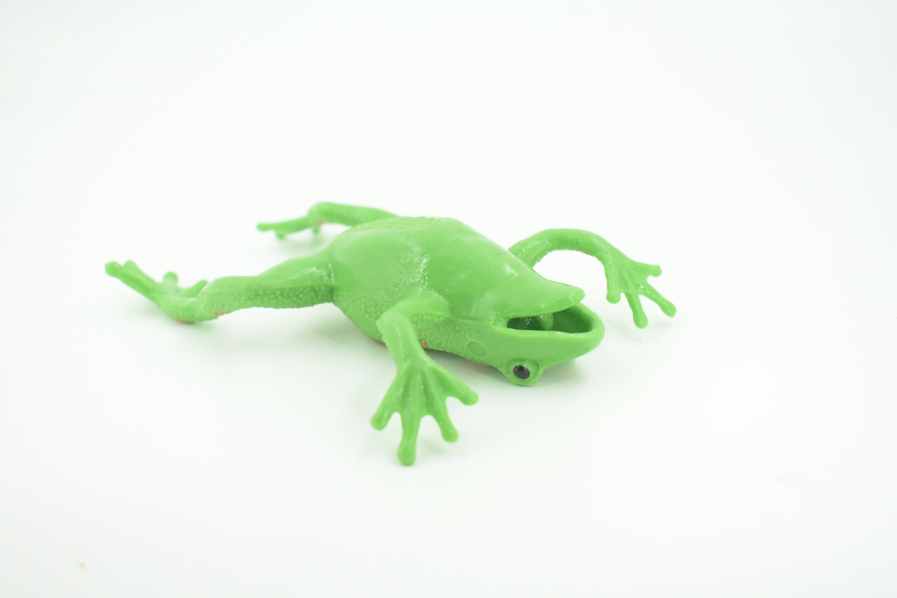 Frog Toy Stretchable, Squishy, Squeezable Soft Rubber, Green, Gift, 6″ US02 B59