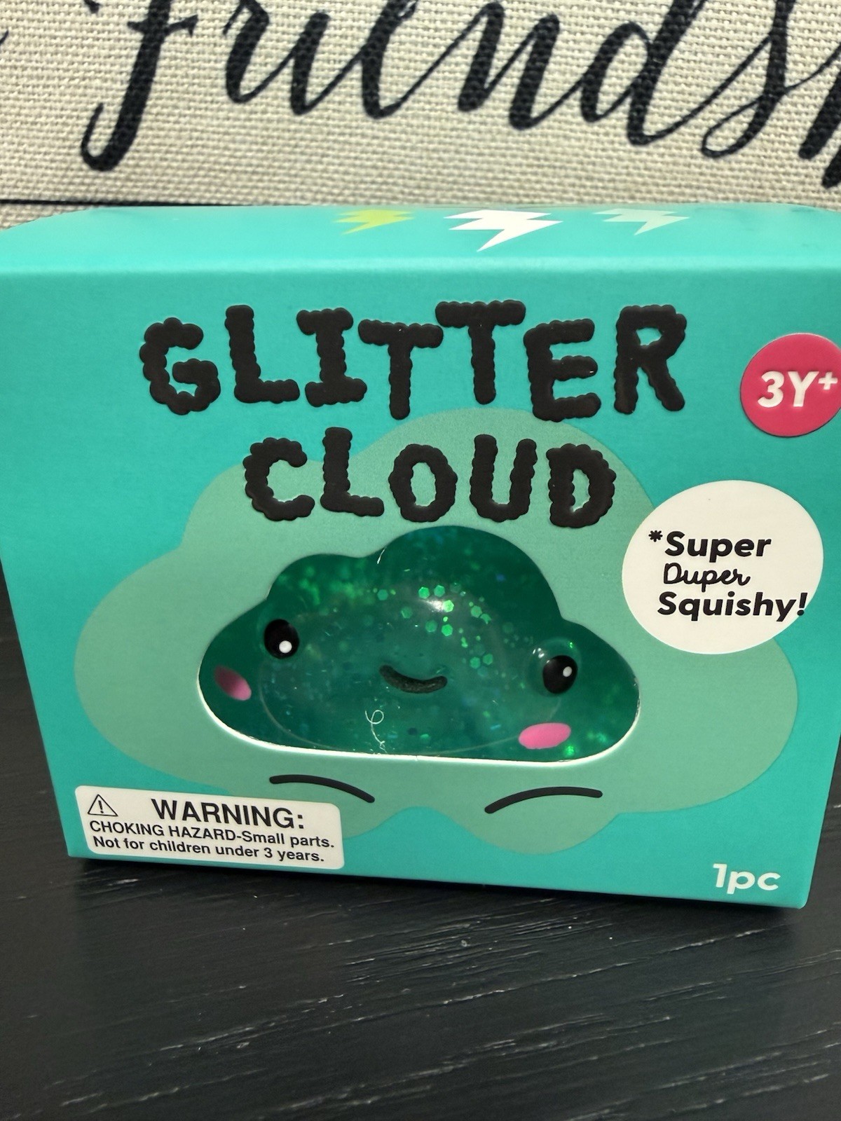 NEW J’Adore Glitter Cloud Super Duper Squishy Tactile Squeeze Toy TEAL