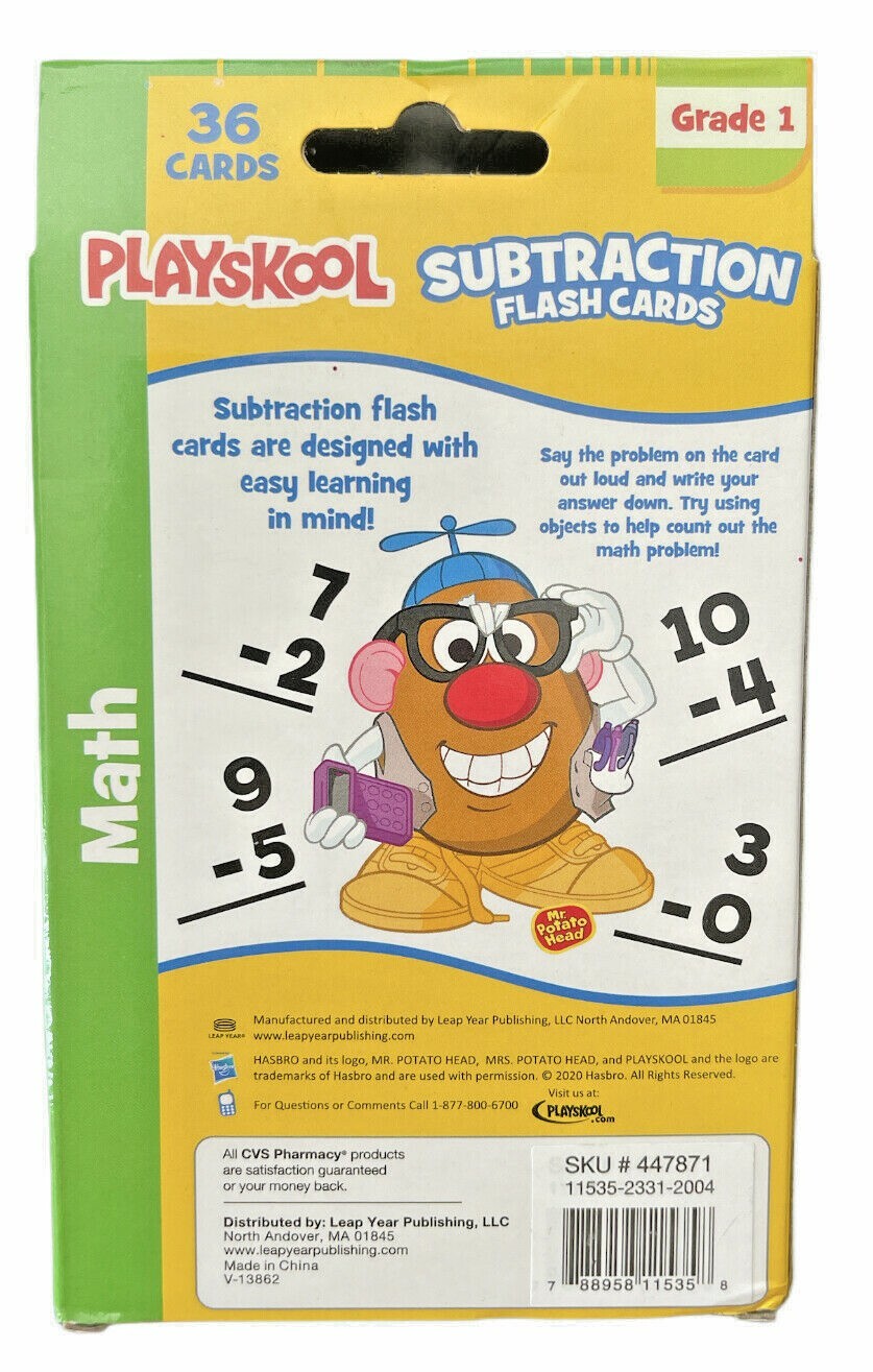 Flash Cards Playskool Learning Educational and Games for Kids (Subtraction)