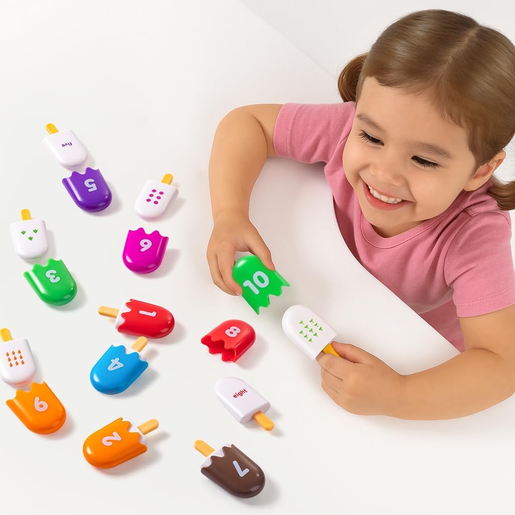 Odoorgames Mini Number Pops 1-10 – Fun Matching Toys for Mini, 7 Color