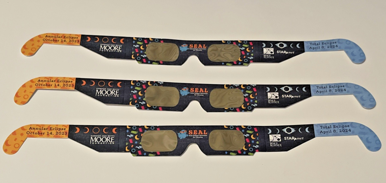 Solar Eclipse Glasses ISO 12312-2 Certified | April 8 2024 | Lot of 3 | Unfolded
