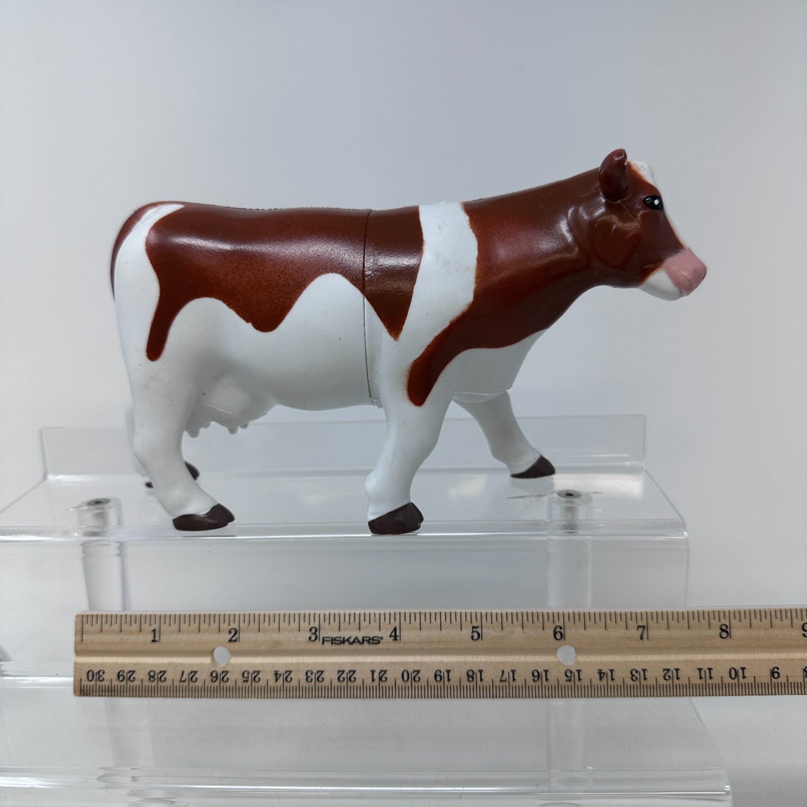 Learning Resources Cow Figure Jumbo Animals White Brown Farm Barn 8″