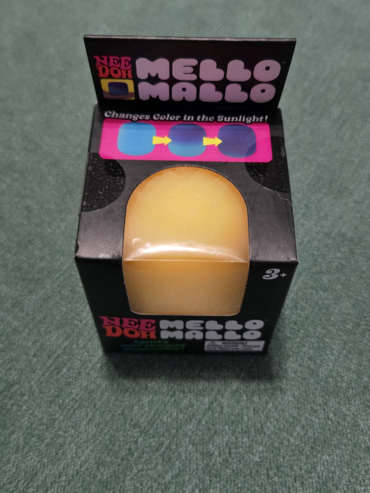 NeeDoh Mello Mallo Yellow Orange Color Change Squishy Toy, Nee Doh Mellow Mallow