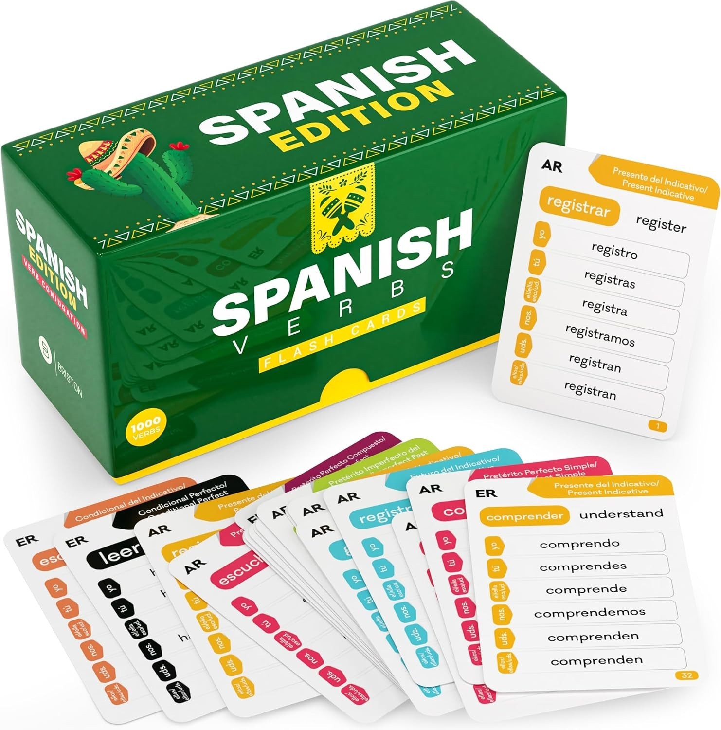 Spanish Verb Conjugation Flash Cards – 1,000 Verbs, 9 Tenses