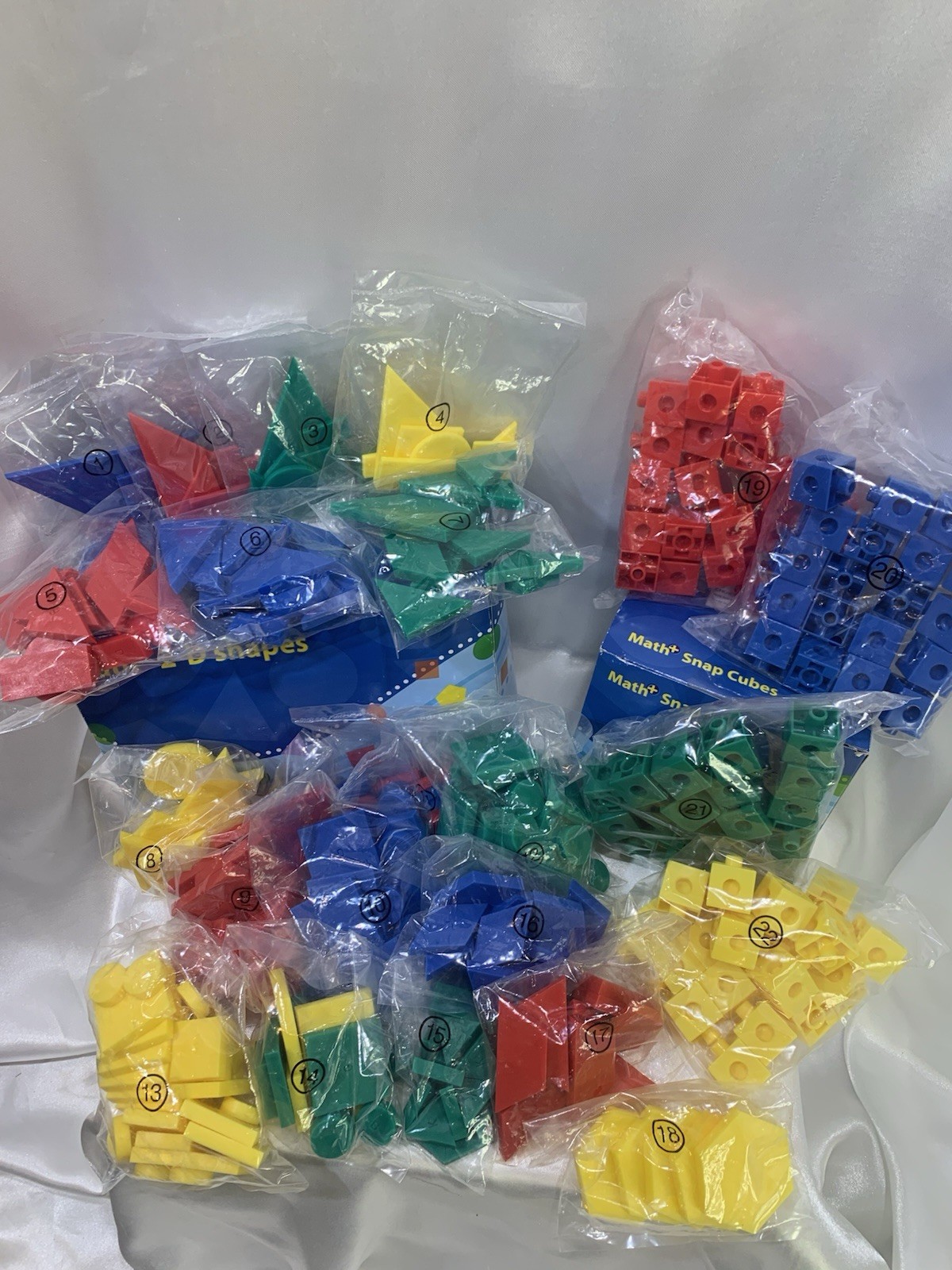 K12 Math+ 2D Shapes AND Snap Cubes Homeschool Fun Learning New/Other