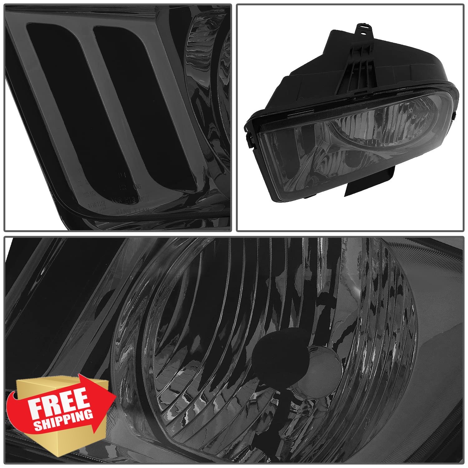 DNA MOTORING Smoke Clear Headlights 05-09 Mustang