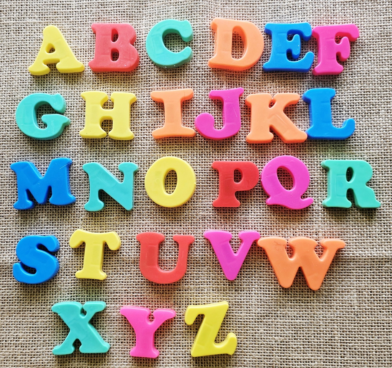 Vintage Childrens Magnetic Plastic Alphabet Letters 1.5″ Complete Educational
