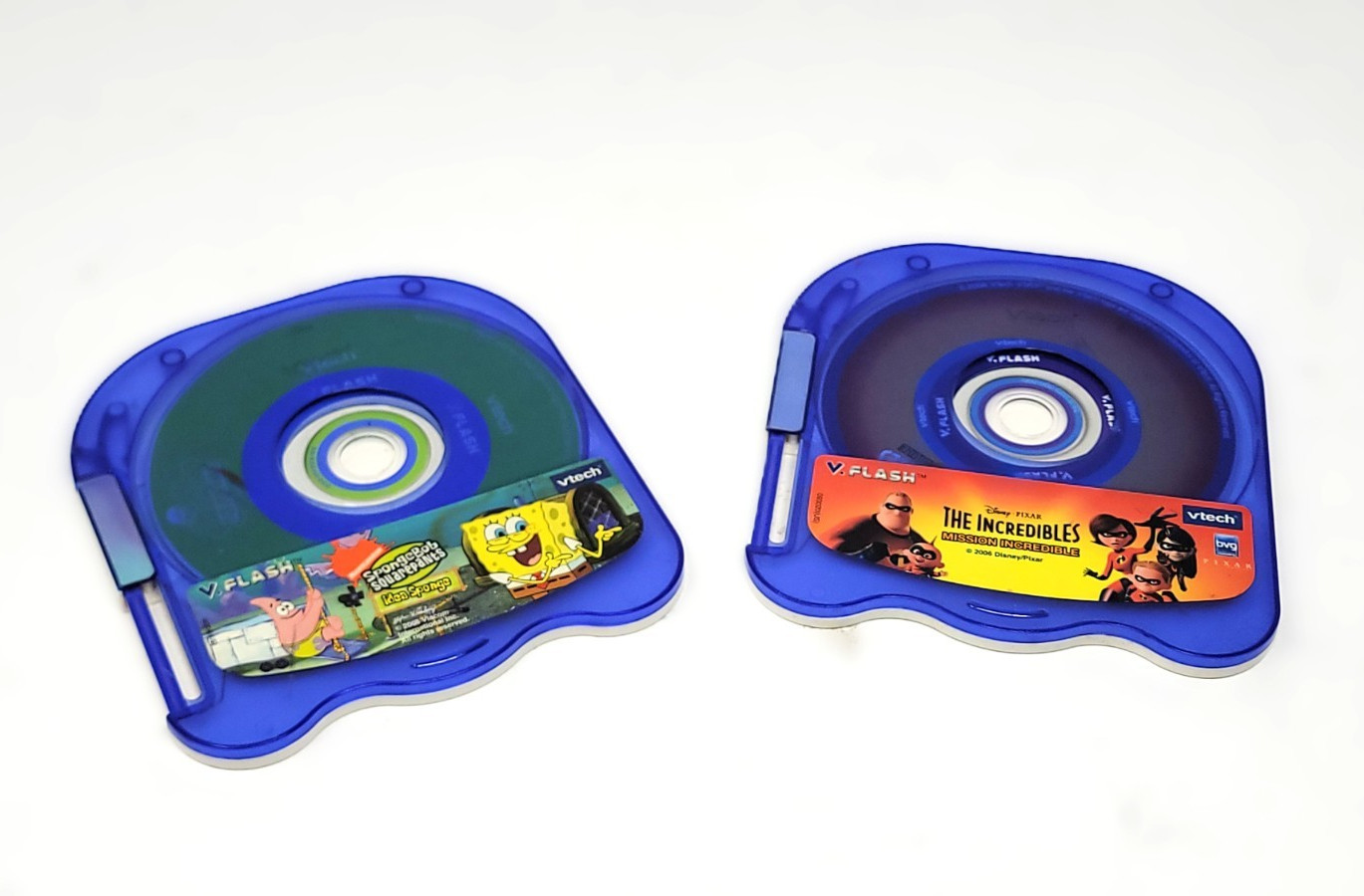 VTech V.Flash Lot of 2 Games Sponge Bob Squarepants & The Incredibles (Untested)