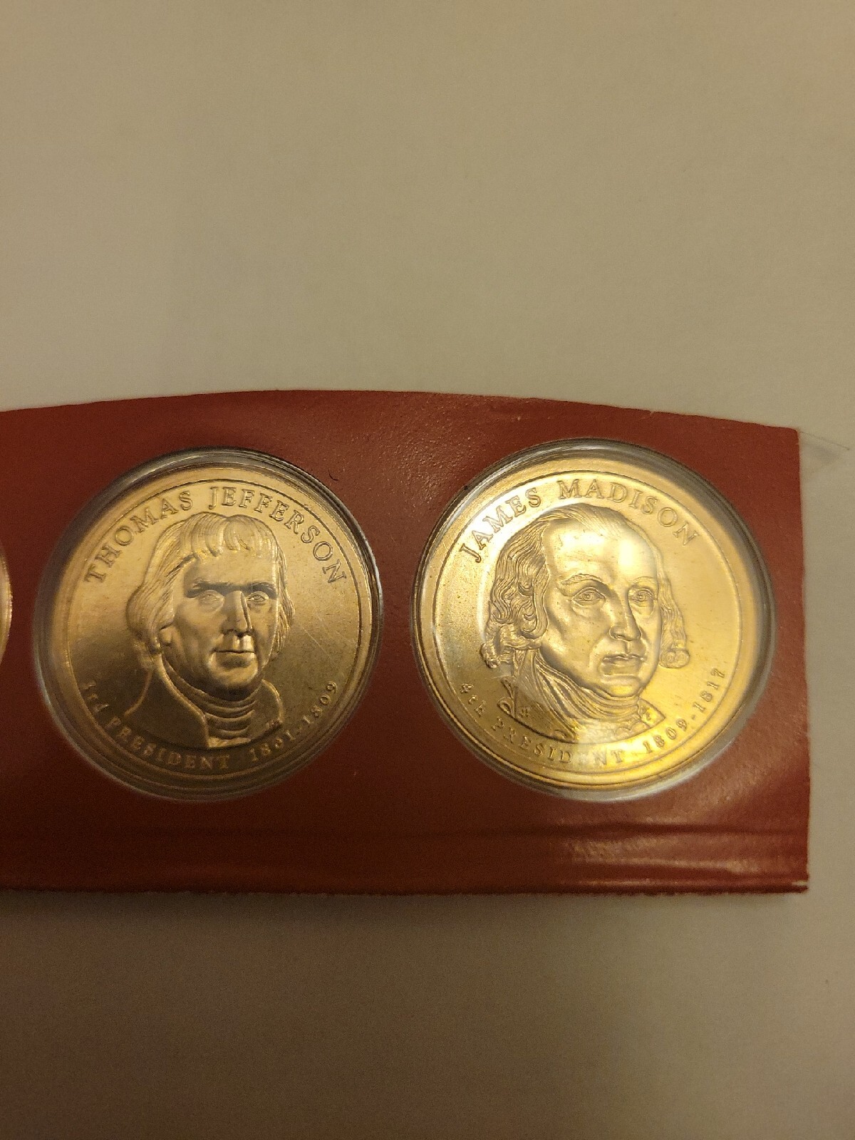 Four Presidents “Golden” Dollars Collectible Official Coin President P & D