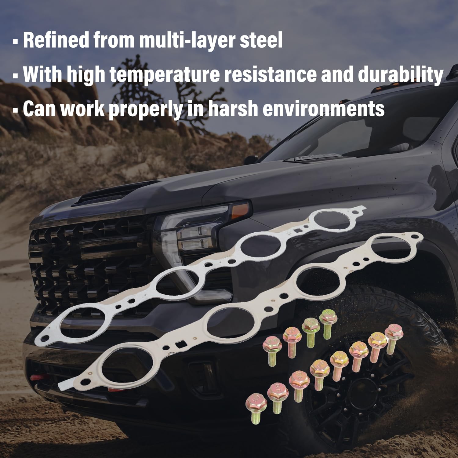 LS MLS Exhaust Manifold Header Gasket Bolts Kit Compatible with Chevy Silverado