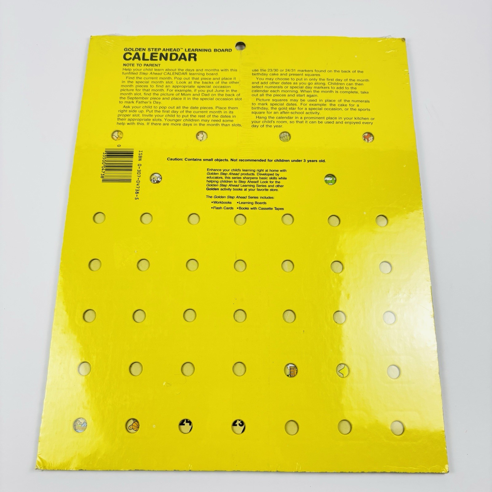 1985 Golden Step Ahead School Classroom Calendar Learning Board Retro 80’s NEW