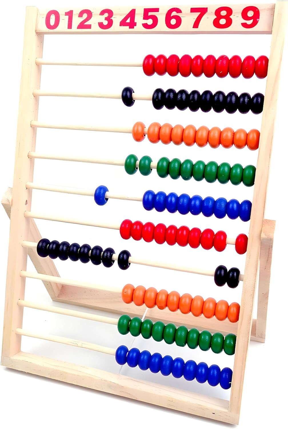 Wooden Counting Number Frame, 10 Rows Abacus for Kids Learning Math (11-1/2-Inch