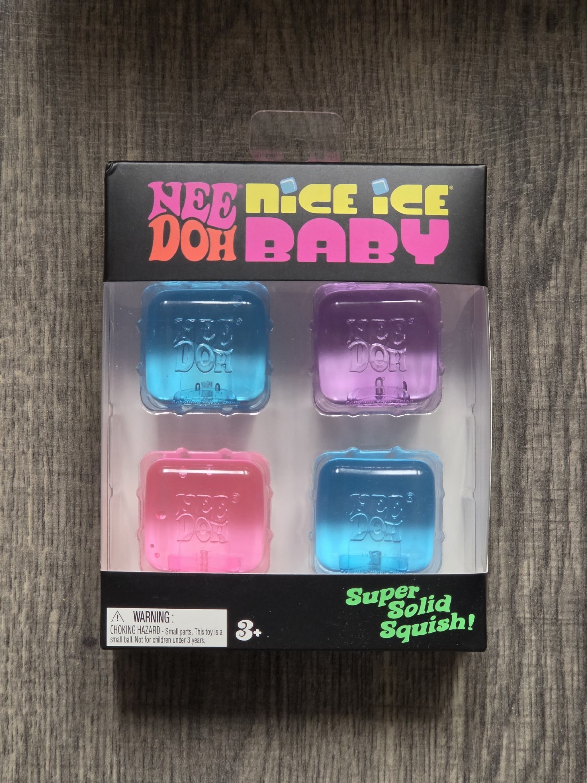 NeeDoh Nice Ice Baby 4 pack, Set of Four Nee Doh Mini Nice Cube Pink Blue Purple