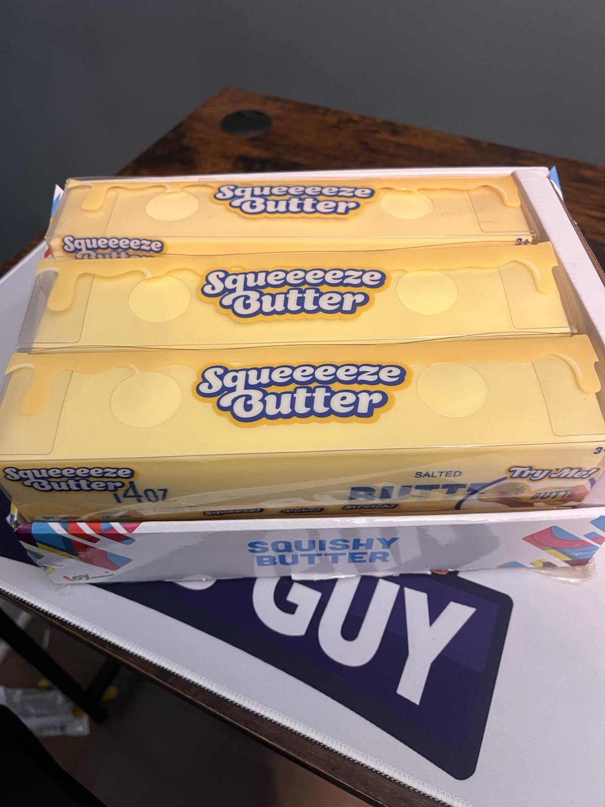 Brand New Sunny Days Giggle Zone SQUEEEZY 14oz Salted Butter Squishy Toy