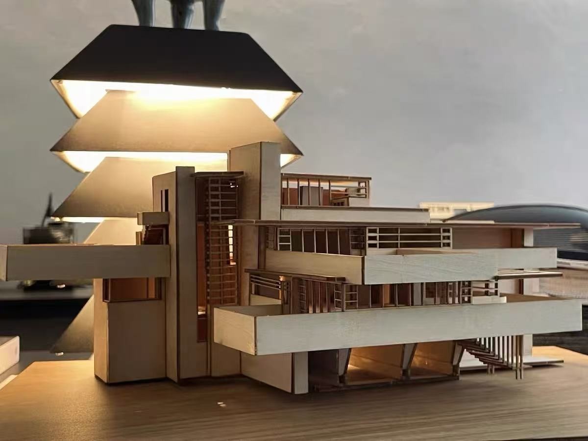 Diy Building Model Assembly Set 1/75/100 Scale Fallingwater Villa 3d Wooden