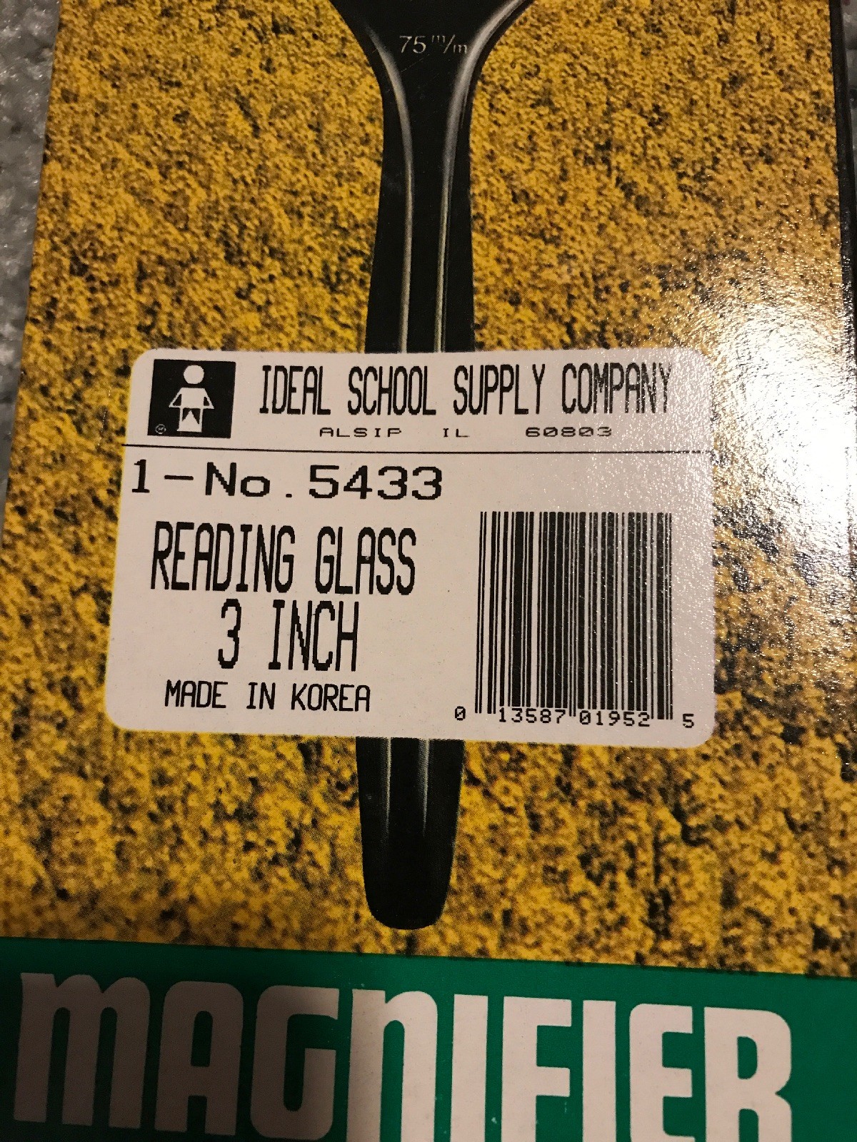 Reading Glass 3” Magnifier Plus Microscope Slides Of Various Scientific Matter