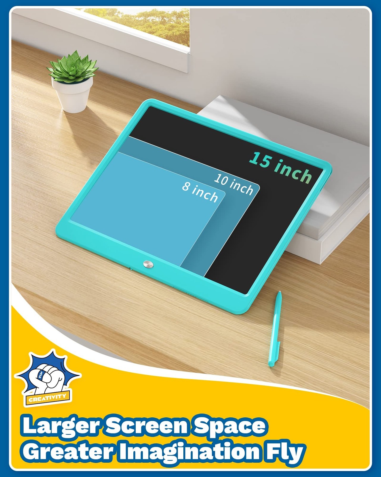 TEKFUN 15″ LCD Writing Tablet for Kids, Large Drawing Pad for Boys & Girls, S…