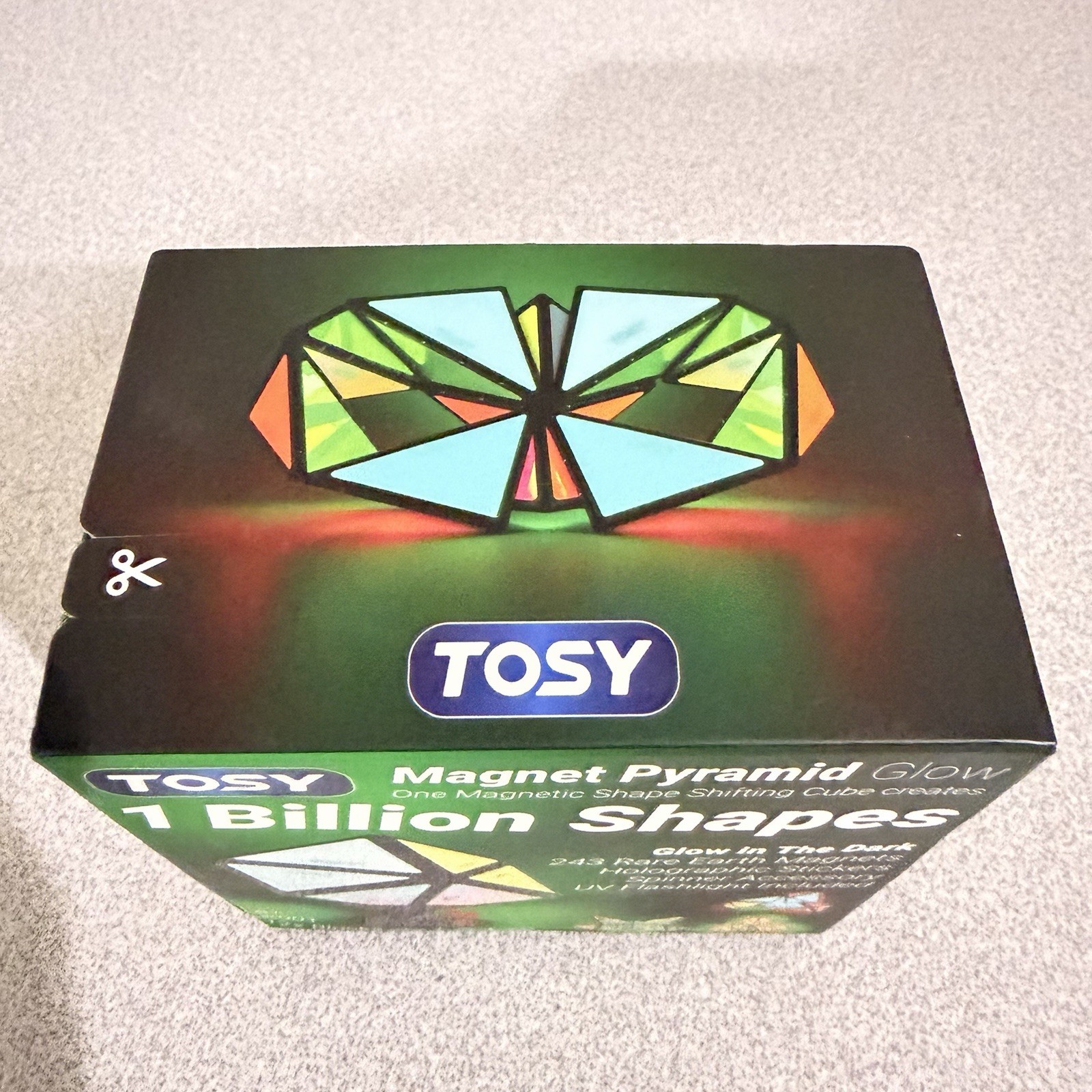 TOSY Magnet Pyramid Glow 1 Cube Transforms 1 Billion Shapes UV Butterfly Puzzle!