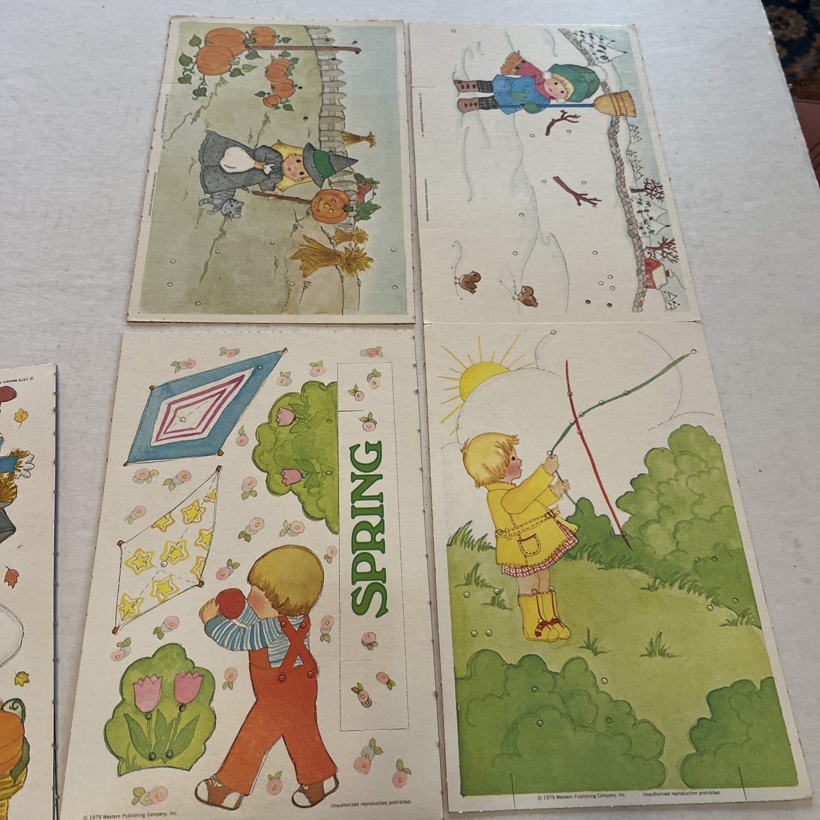 VTG 1979 The Scribbler’s See & Sew About The Seasons 16 Pieces 8 Laces