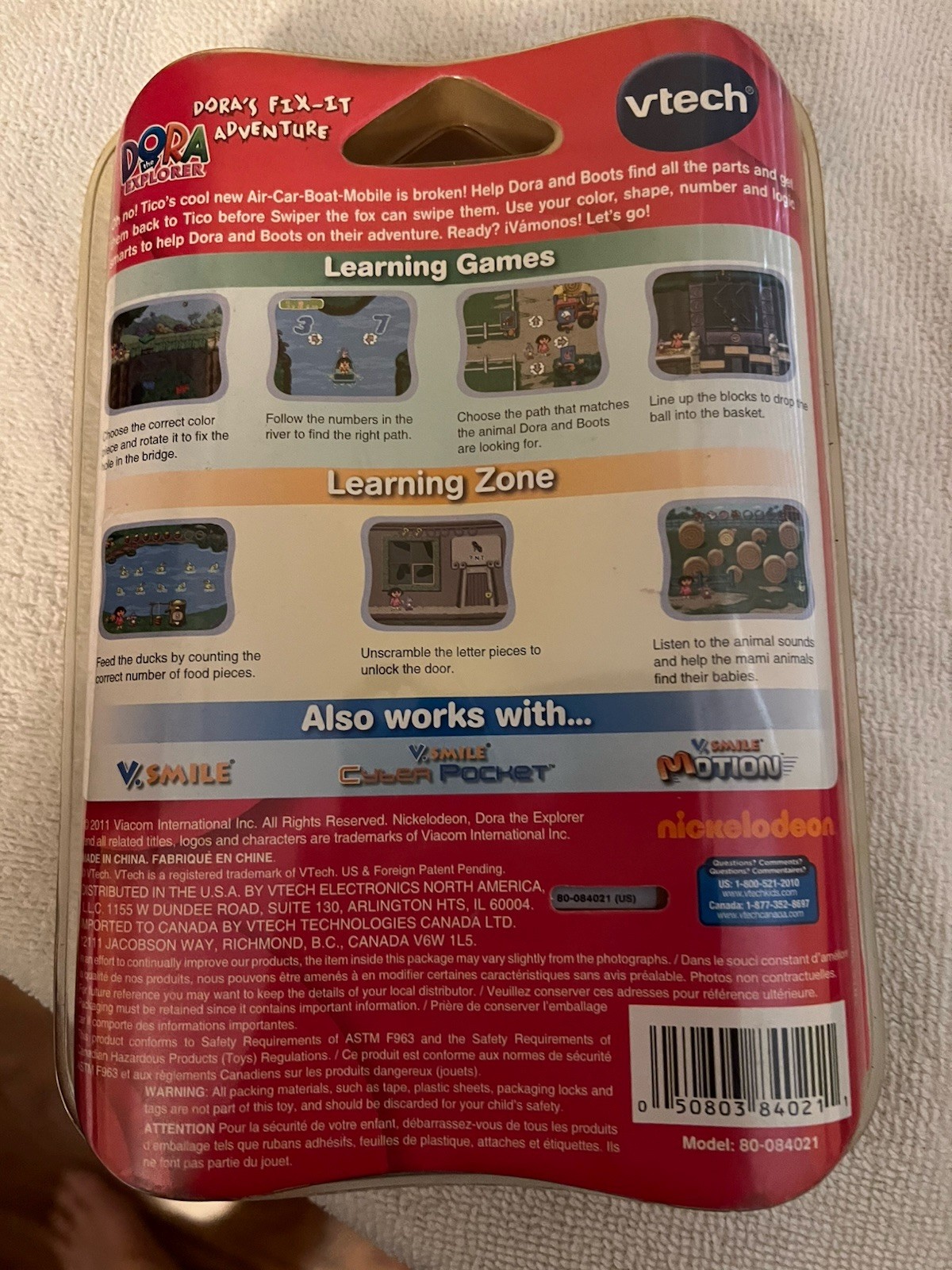 VTech V.Smile Pocket Learning System Dora’s Fix-It Adventure Game 4-6 Years NIP