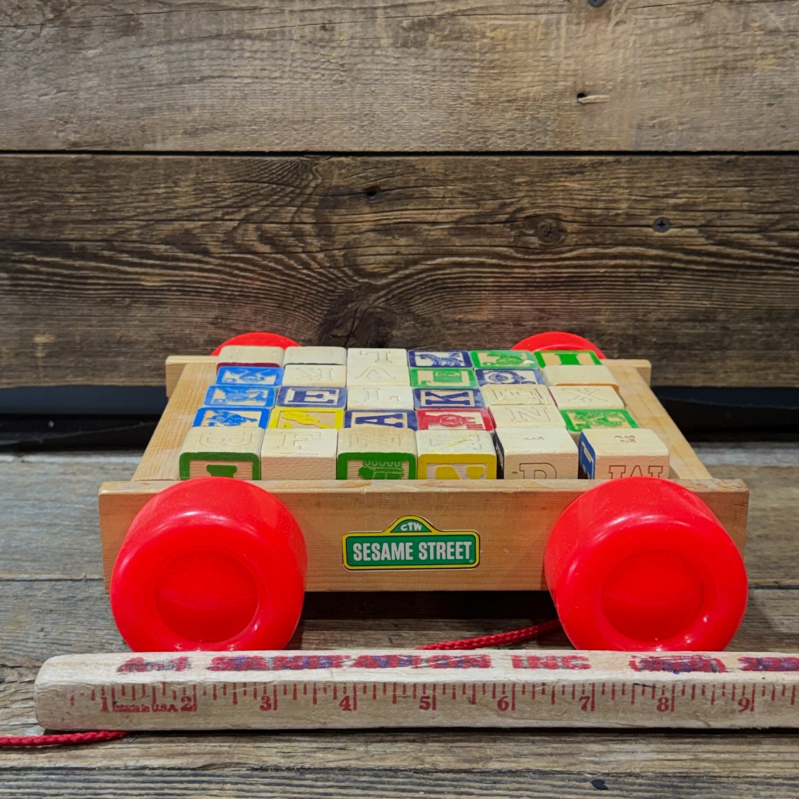 1990s Tootsie Toy, CTW, Sesame Street, ABC Block Wagon, No. 4023