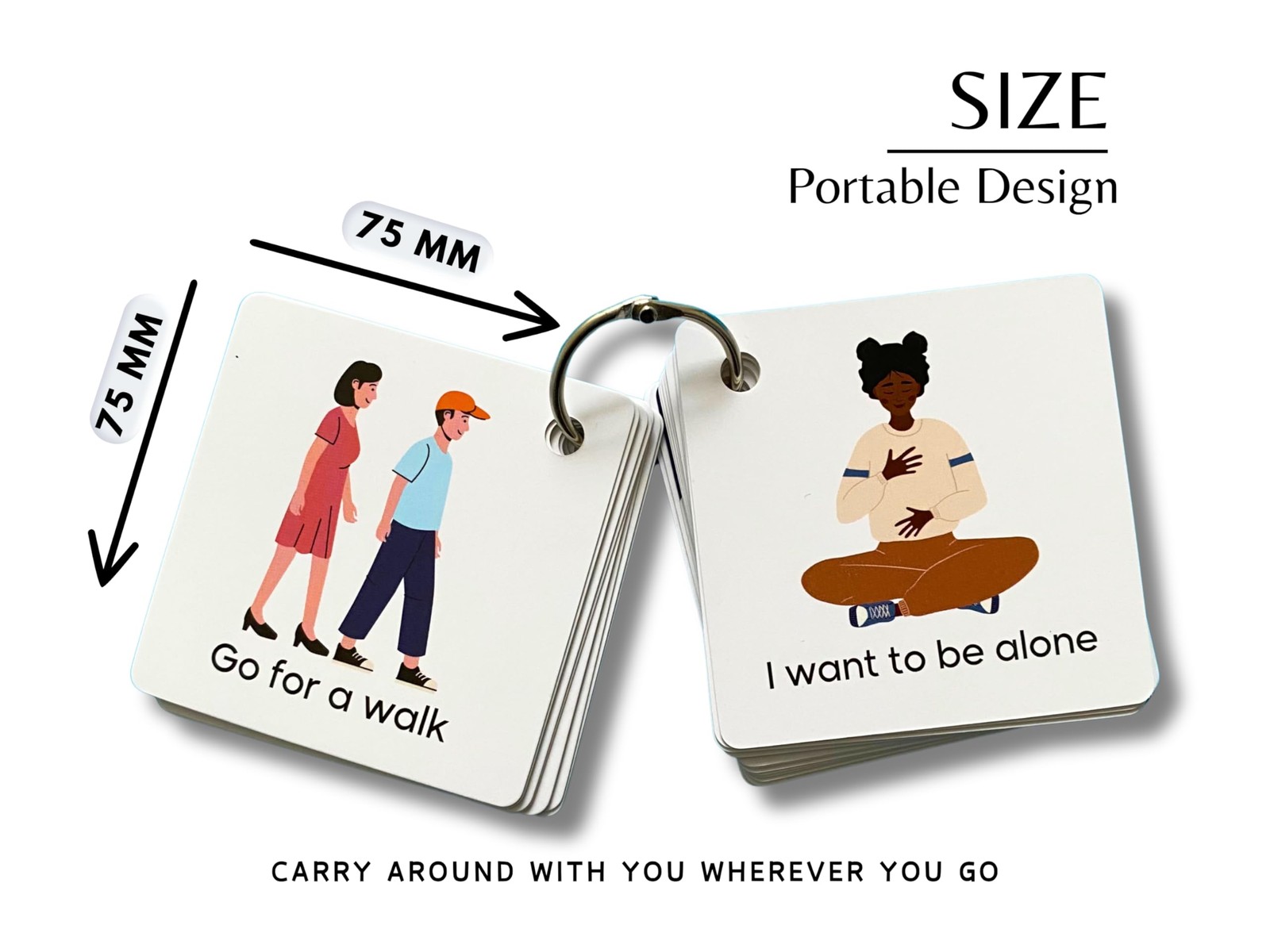 Plastic Communication Cards, 60 Basic Communication, Special Medium, White