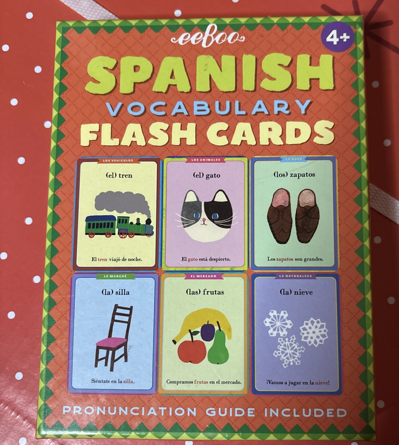 eeBoo’s Spanish Vocabulary Flash Cards for Kids Ages 4+