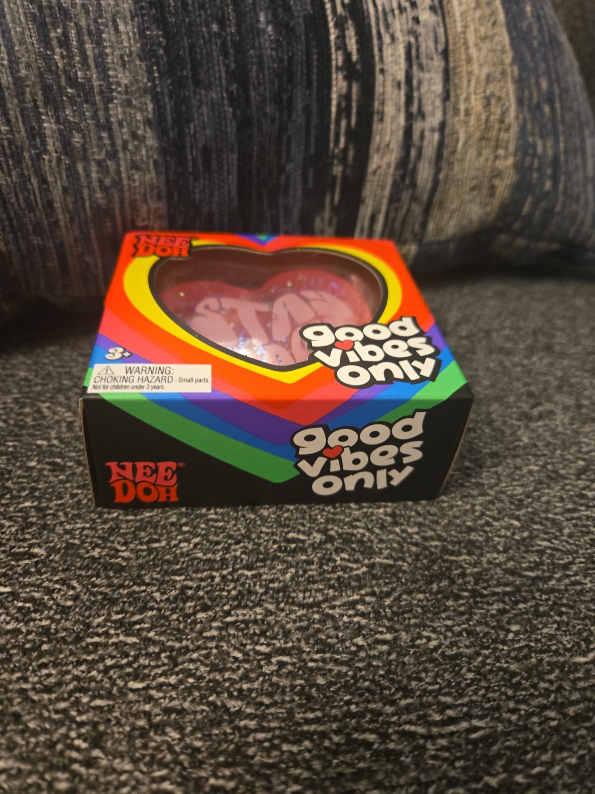 Nee Doh ‘Stay Groovy’ Good Vibes Only Tactile Squeeze Sensory Toy Pink 3+