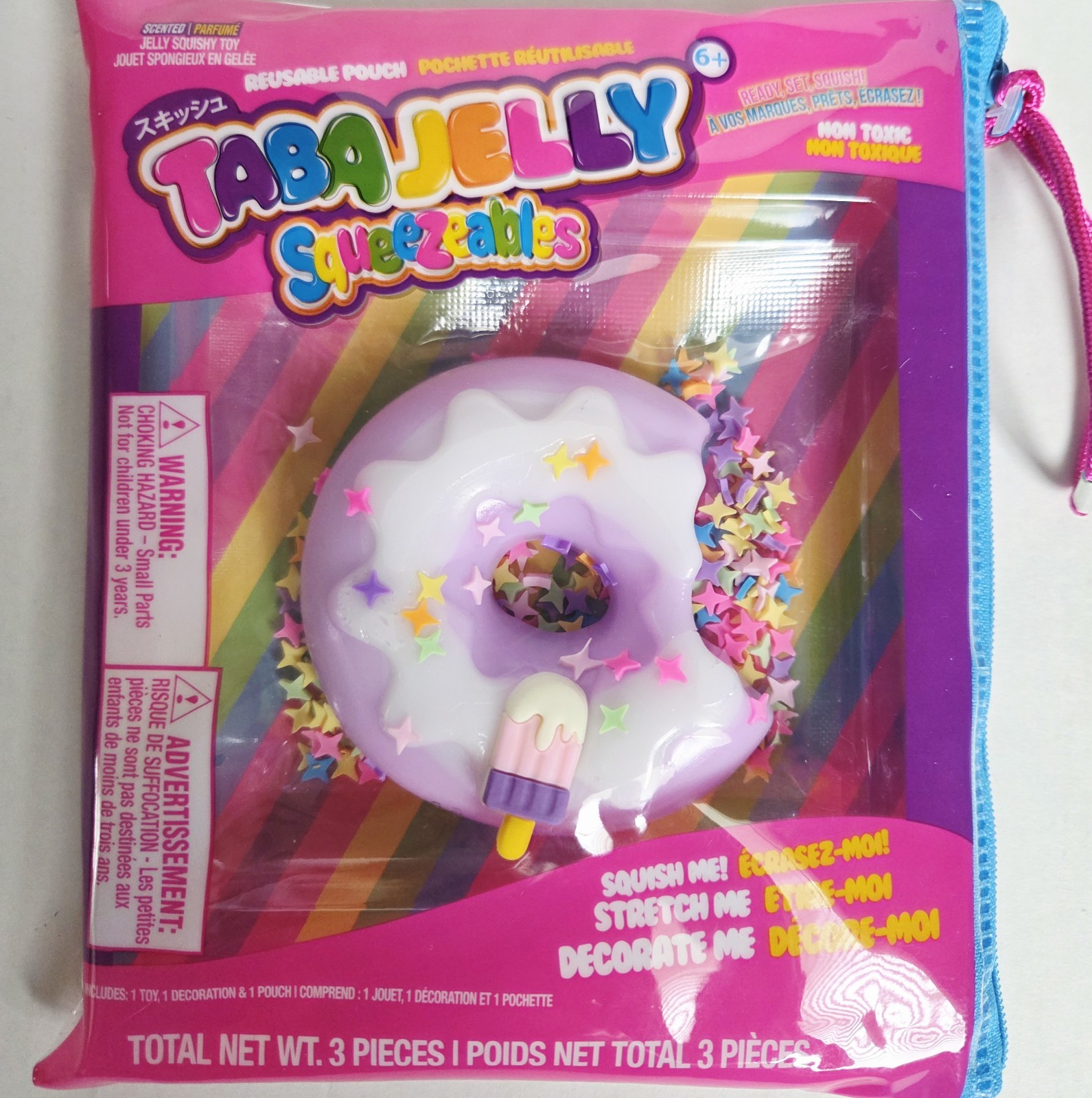 Taba Jelly Squeezeables Darling Donut Purple Squishy, Scented Fidget Squeeze Toy