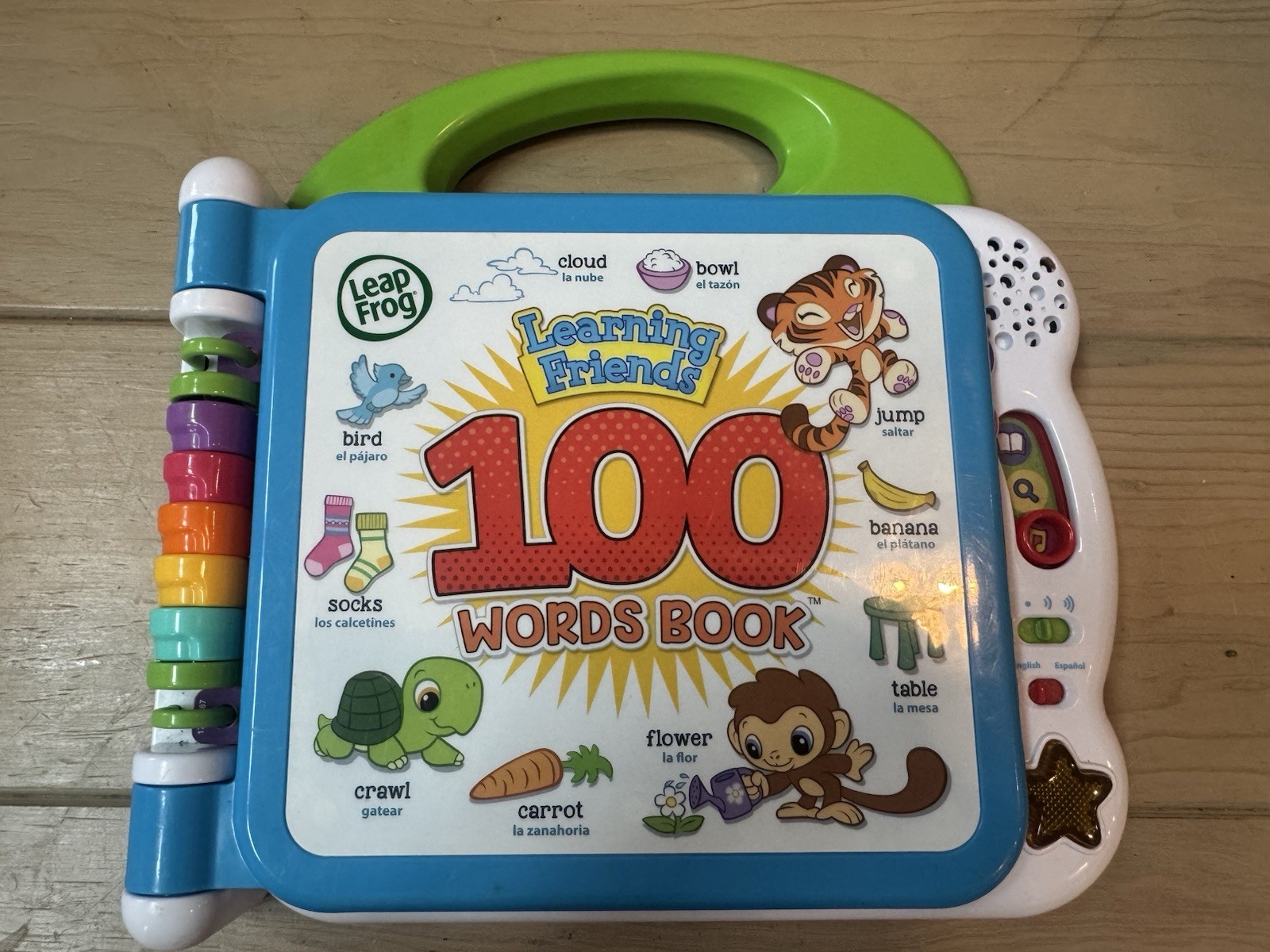 LeapFrog 100 Words Book English Spanish Bilingual Learning Toy Tested Works