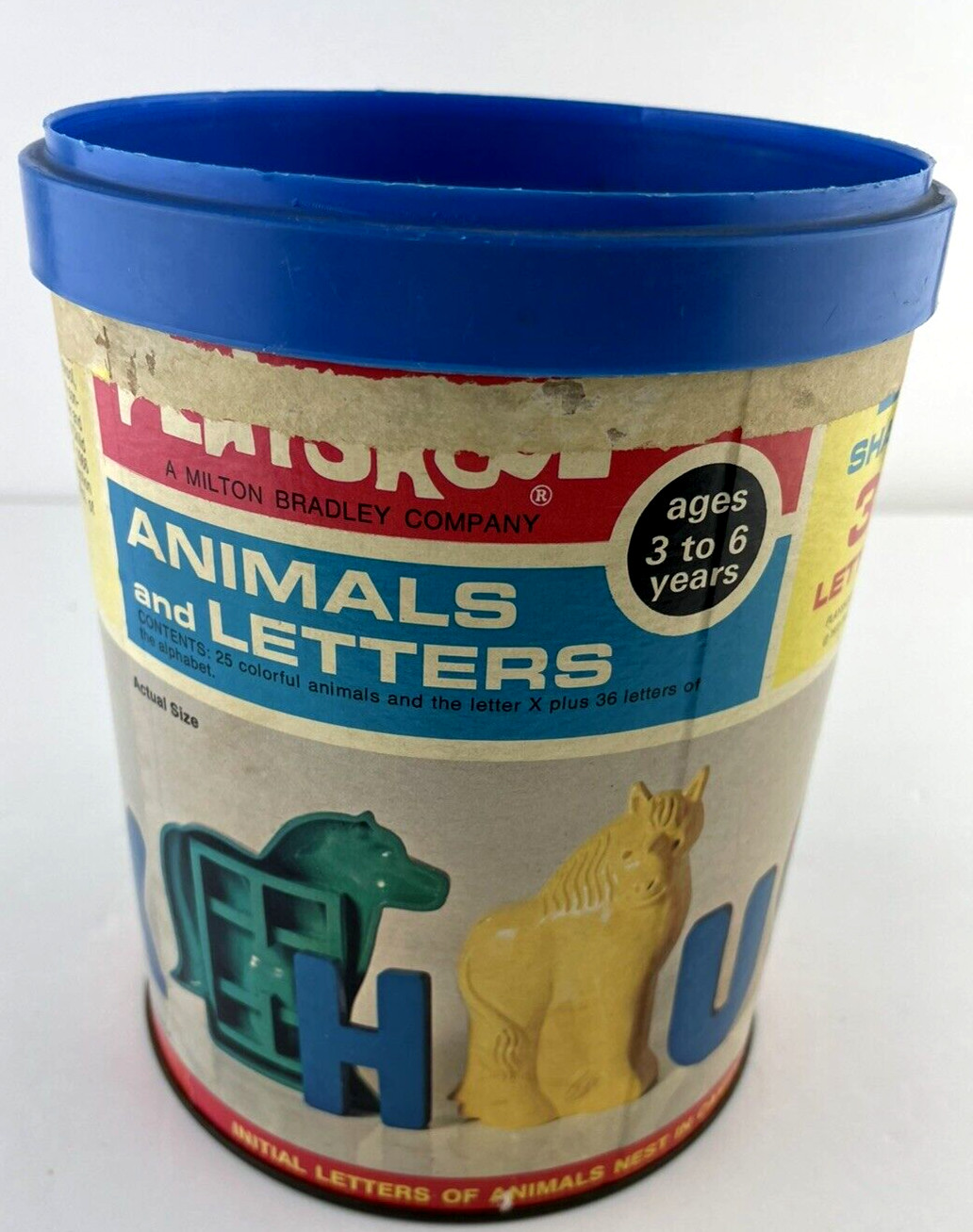 Playskool Animals and Alphabet Letters Can with Lid Educational Kids Ages 3 – 6