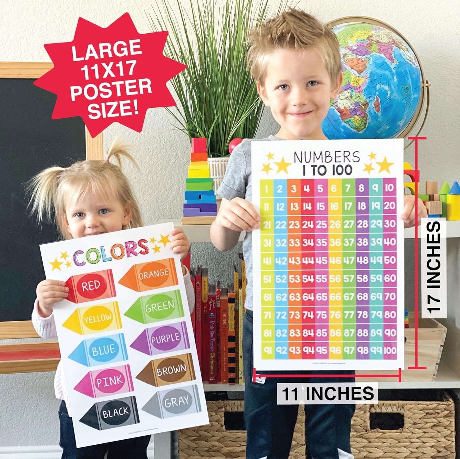 Essential Learning Posters Set for Kids 1-5 – Interactive Home & Classroom Decor