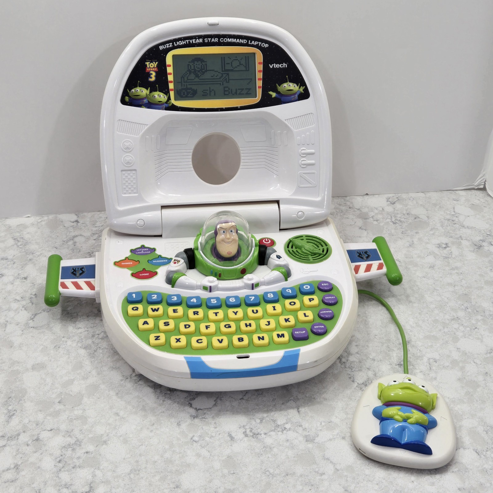 VTech Disney Toy Story 3 Buzz Lightyear Star Command Laptop Works!!