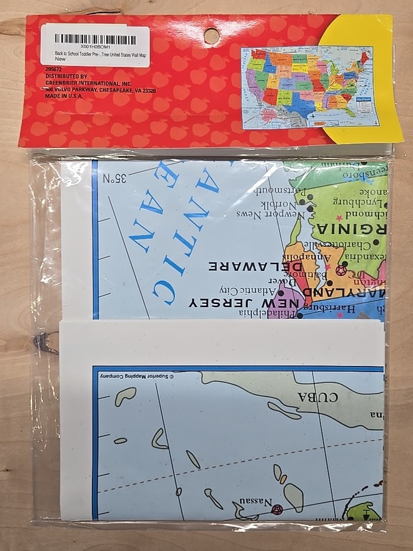 Teaching Tree United States Wall Maps 40×28 NEW/SEALED Home School Supplies