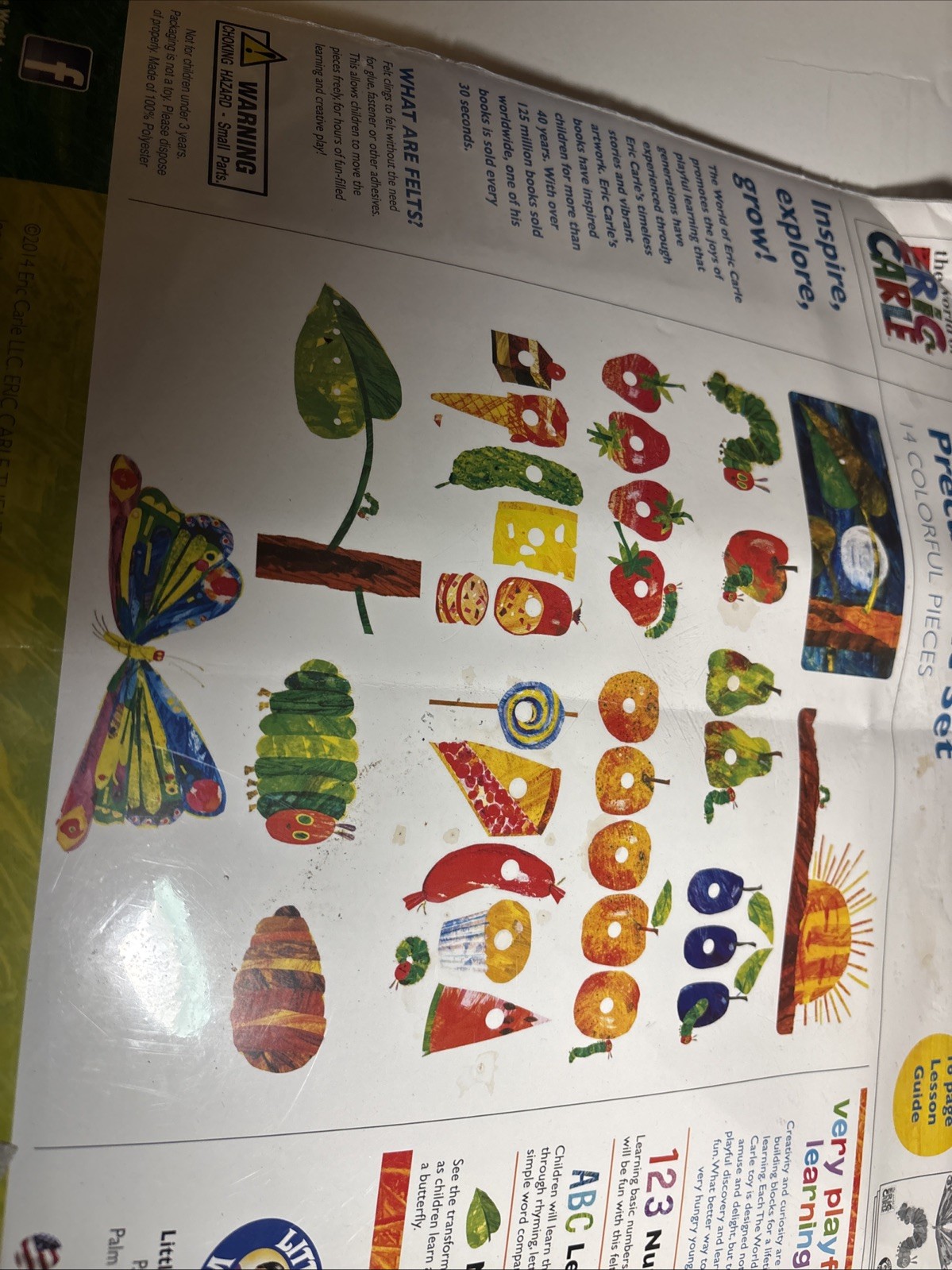 The Very Hungry Caterpillar Precut Felt Set Preschool Learning 14 Pieces NIP