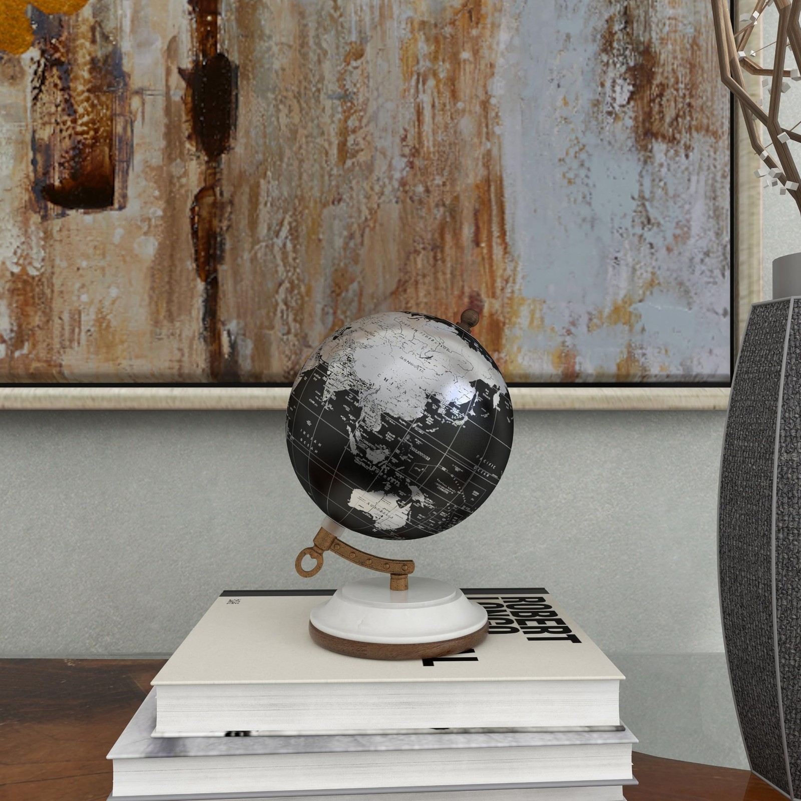 Deco 79 Modern Plastic Globe 5 X 5 X 7 Black